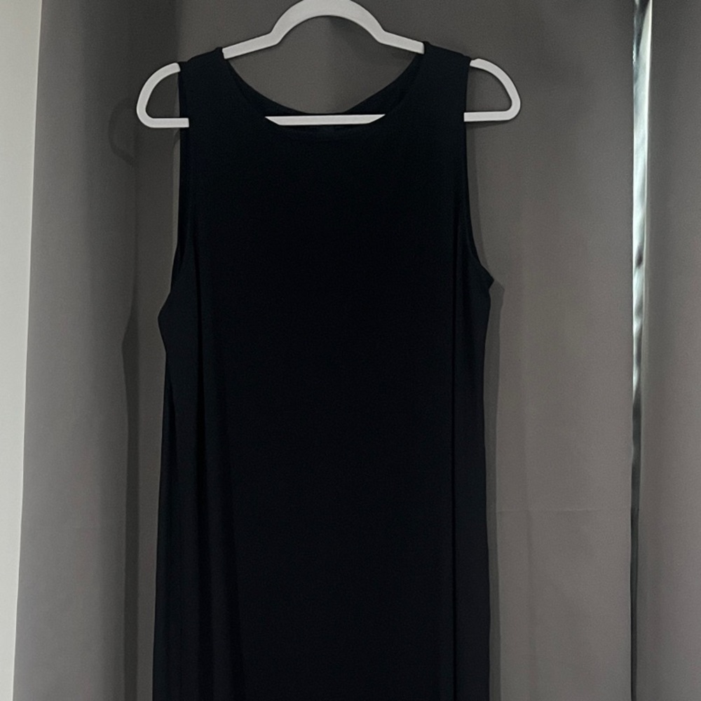 J.Jill Black Sleeveless Swing Dress Weaver Collection Size Large